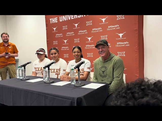 Oklahoma Softball: Texas Coach Mike White, Players Postgame Press Conference (Game 2)