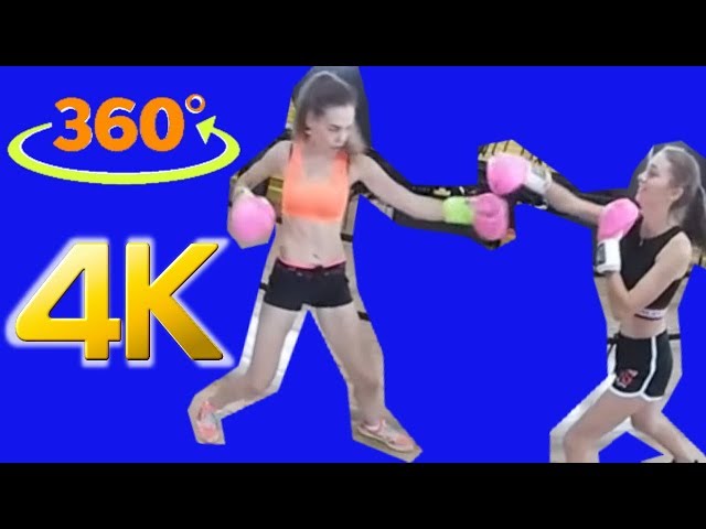 VR 360 Video Girls in the gym training for Boxing. Motivation 360 VR 4K