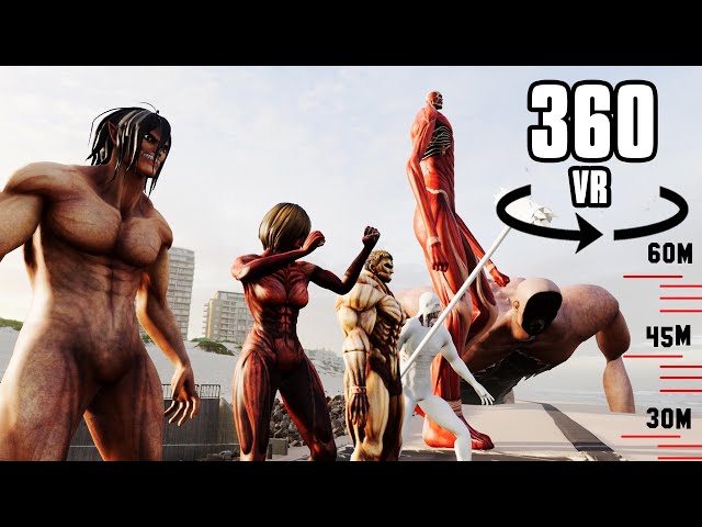 360° 3D Attack On Titan Size Comparison (Anime)