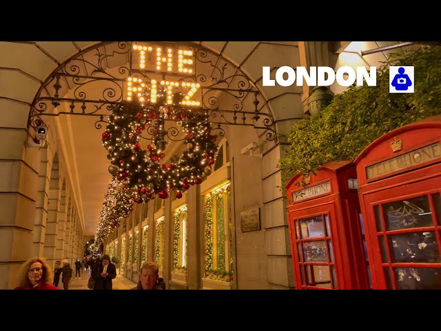 2024 London Christmas Lights Walk 🎄 WEST END Christmas Lights Tour | Central London Walking Tour HDR