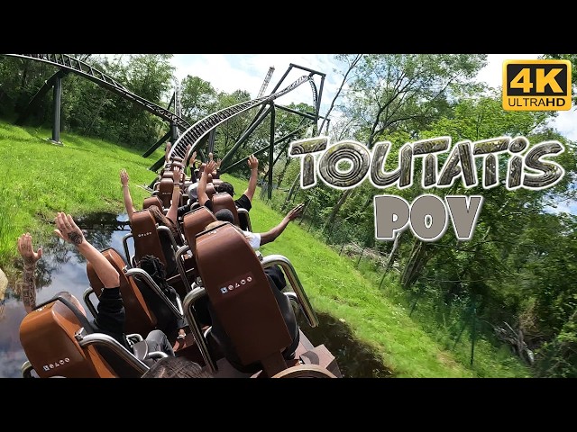 Toutatis POV (Back, 4K 60FPS, 2024 Day), Parc Asterix Intamin Multi-Launch Coaster | Non-Copyright