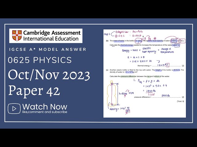 IGCSE Physics Paper 42 - Oct/Nov 2023 - 0625/42/O/N/23 (Q1-5) SOLVED