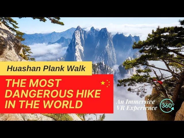 Huashan Plank Walk in 360° 华山长空栈道 | World's Most Dangerous Hike | An Immersive VR Experience