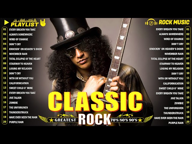 Classic Rock | ACDC, Bon Jovi, Aerosmith, Bon Jovi, Guns N Roses, RHCP, Metallica