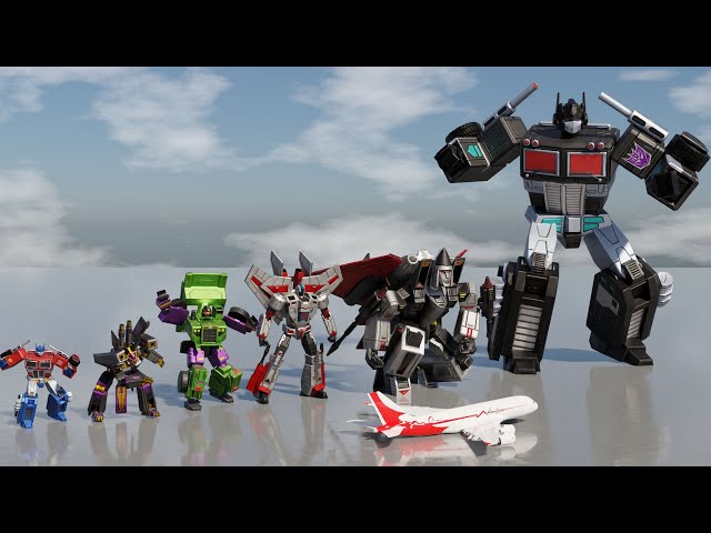 Transformers EW Size Comparison| 3D Animation Autobot vs Decepticon