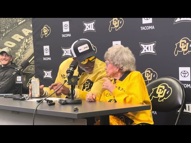 Colorado superfan Peggy Coppom celebrates 100th birthday with Deion “Coach Prime” Sanders