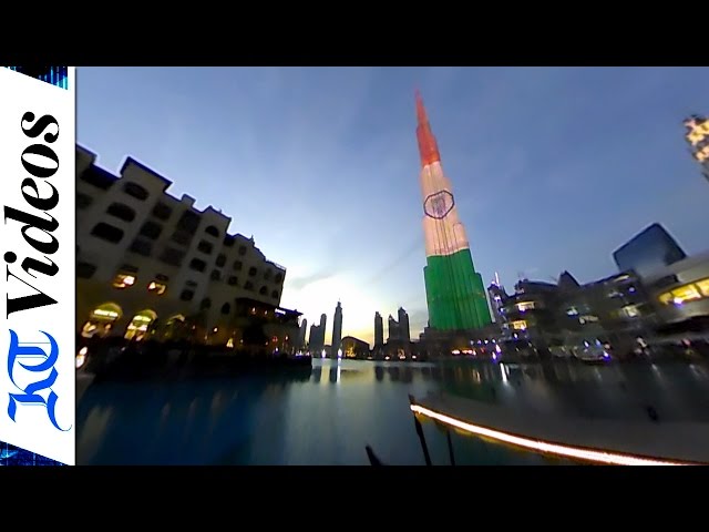 Burj Khalifa celebrates India's Republic Day | 360 video