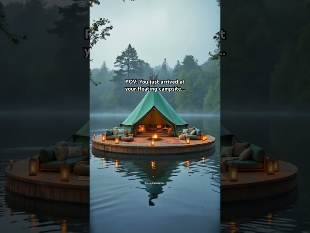 Take me there! 🙏🏼 I need a floating campsite! 🏕️#campinglife #outdoorlife #camping  #naturelover