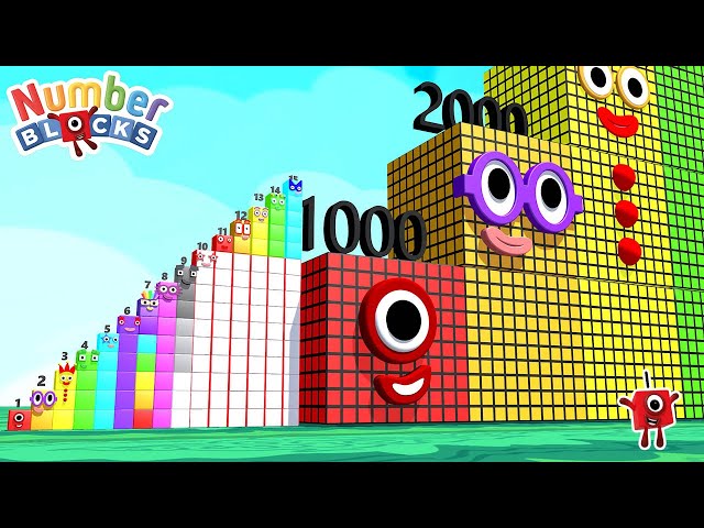 Numberblocks Comparison 1 to 10 15 vs 1000 10000 15000 Numberblocks Standing Tall