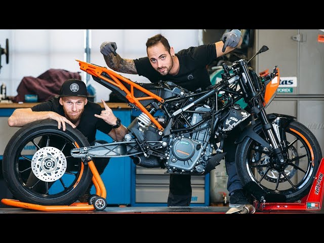 BUILD OF  STUNT BIKE, pt  1 | 2017 Duke 250 | RokON VLOG #32