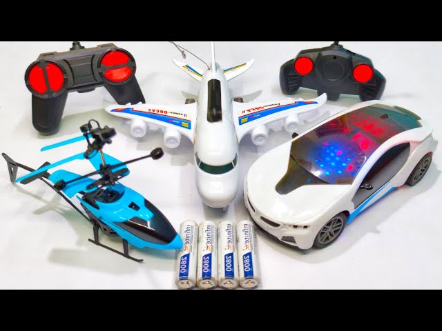 Radio Control Airplane A380 and Remote Control Racing Rc Car Unboxing, helicopter, aeroplane, cartoy