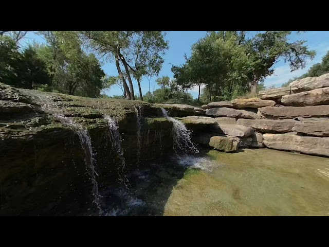 relaxing meditation music to virtual reality waterfalls