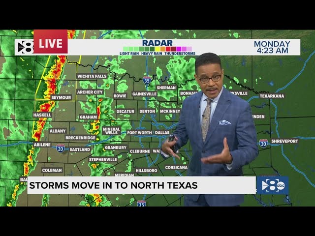 DFW Weather: Possibly severe storms move into North Texas Monday morning