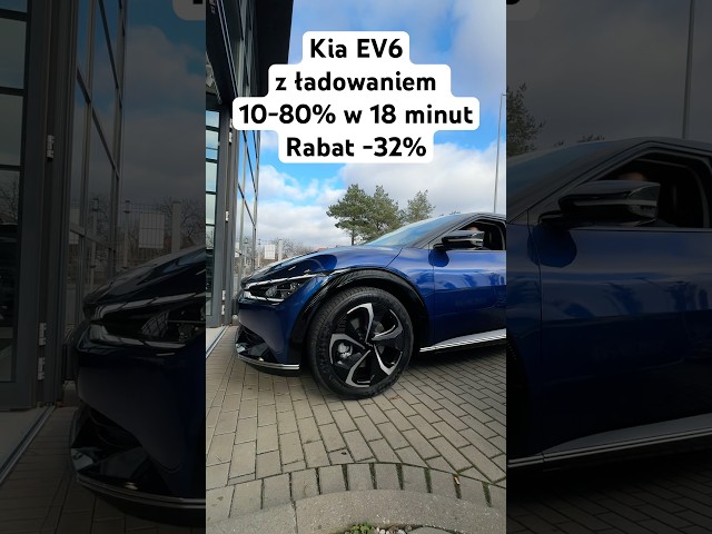 Kia EV6 z szybkim ładowanie 10-80% w 18 minut z rabatem -32%. Kia EV6 Plus w kolorze Yacht Blue ❤️