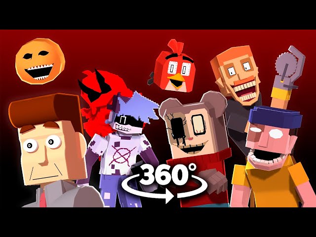 360º VR Lyrical Mayhem v2 All Animated | Lyric FNF Song Mega Mix