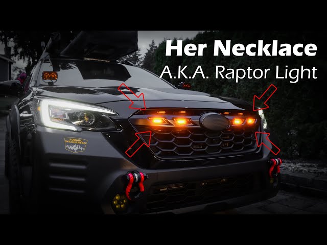 Installing Her Necklace Grille Lights on Subaru Outback Wilderness and comparison AKA Raptor Lights