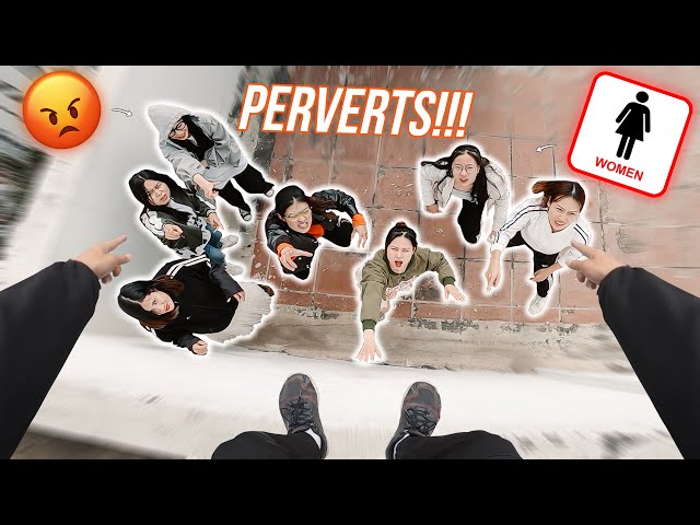 ESCAPING ANGRY GIRLS FROM BATHROOM (Epic Parkour POV Chase)