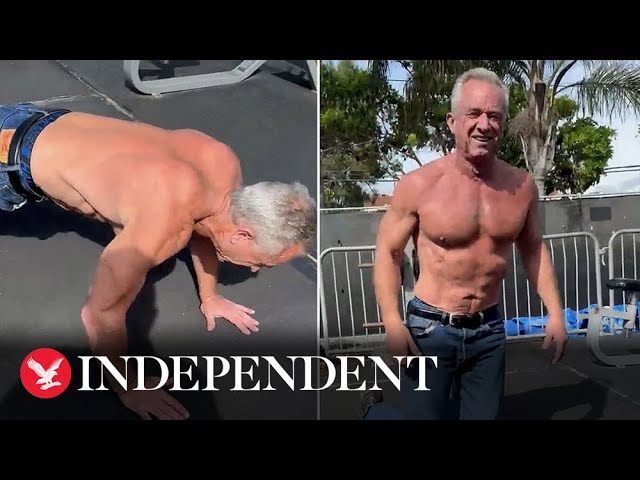 Robert F. Kennedy Jr films workout ahead of election debate with Biden