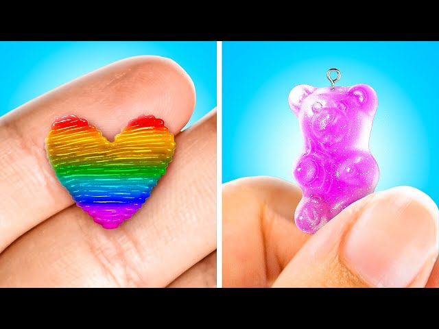 CUTE 3D PEN VS EPOXY RESIN CRAFTS || Adorable DIY Jewelry Ideas and Miniature Crafts by 123GO!Series