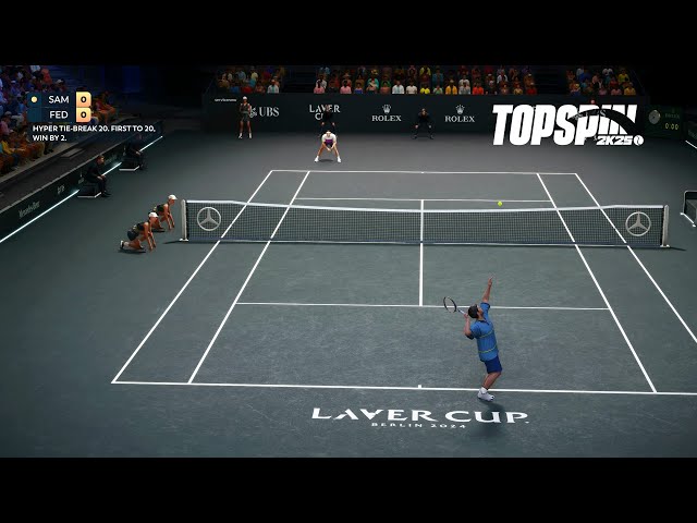 Top Spin 2K25 - Pete Sampras Vs Roger Federer - HYPER TIE BREAK - Laver Cup Berlin Arena (PS5)