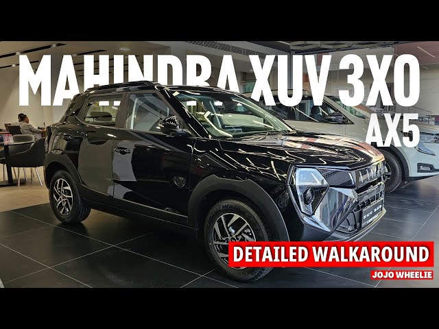 All new 2024 Mahindra XUV 3x0 ax5 most  detailed walkaround  | mid model | black colour