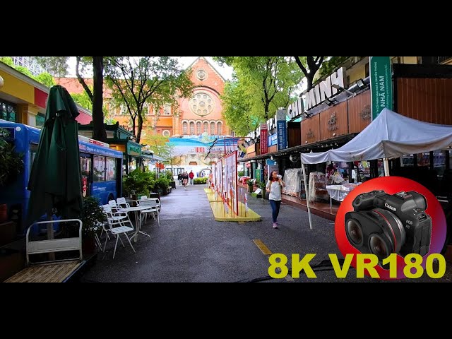 FAMOUS BOOK STREET DURING RAIN save the books in HCMC 8K 4K VR180 3D (Travel Videos ASMR Music)