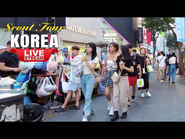 Korea Tour Live | Visit Seoul | Korean food street walking tour | Myeongdong night street tour Live