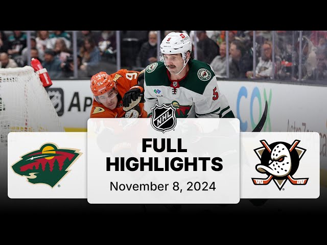 NHL Highlights | Wild vs. Ducks - November 8, 2024