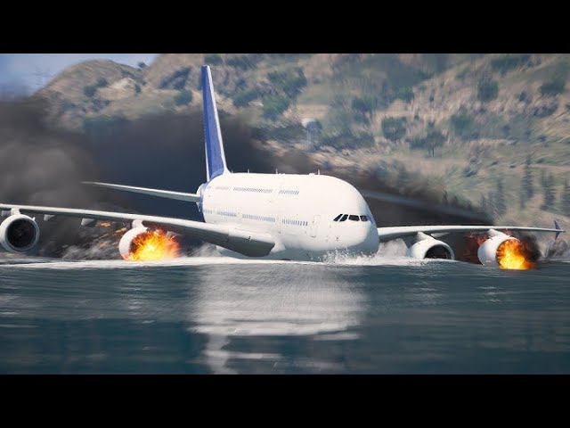 Airplane A380 Airbus Crash After A Engine Failure _ GTA V