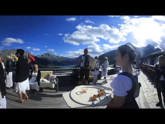 Traumhaftes St. Moritz (Schweiz): bayerische Musik in den Bergen in 360° (Nikon Keymission 360)