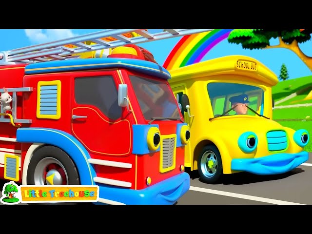 Wheels on the Bus, Tractor, Tow truck, Ambulance | Nursery Rhymes | Baby Songs