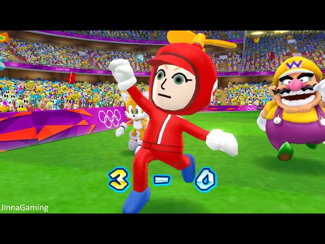 Mario & Sonic At The London 2012 Olympic Games Football #99 With Wario, Peach, Tails, Mii