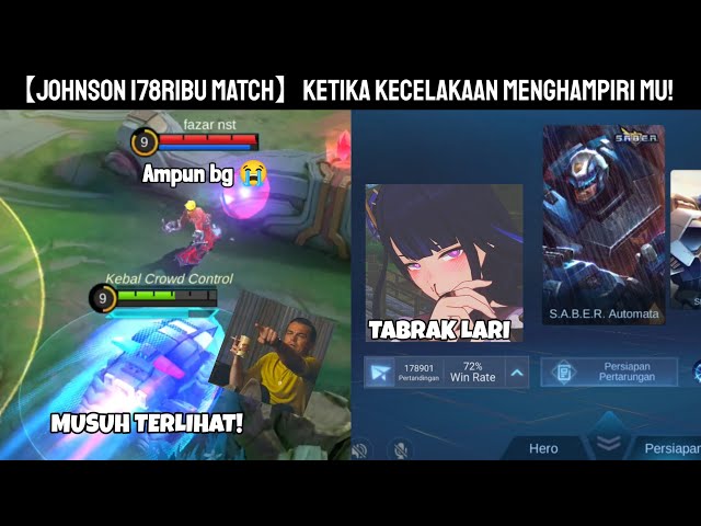 【JOHNSON 178RIBU MATCH】KETIKA KECELAKAAN MENGHAMPIRI MU..!! - Mobile Legend