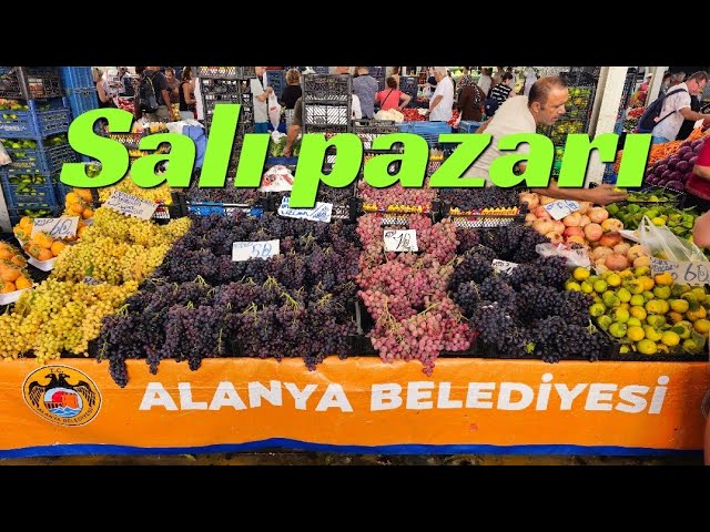 Salı Pazarı Alanya Türkiye 15.10.2024 prices of fruits and vegetables | 4K 60fps HDR real audio