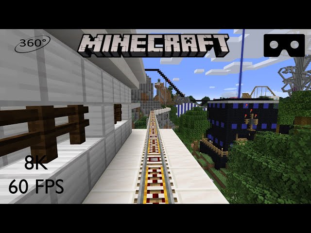 Minecraft 360° VR - Roller Coaster Paradise 8K 60 FPS Video