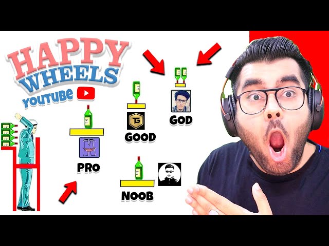 😂 HAPPY WHEELS Impossible Bottle Flips | Funny Moments 😂 | Hitesh KS