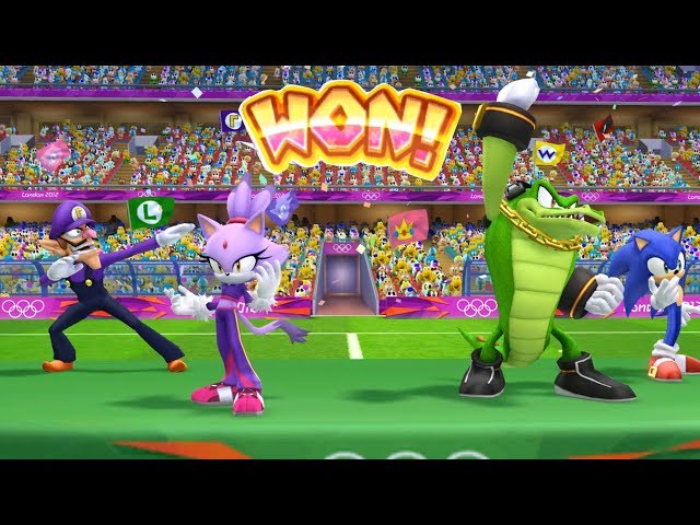 Mario & Sonic At The London 2012 Olympic Games Football #94 With Blaze, Vector, Waluigi, Sonic