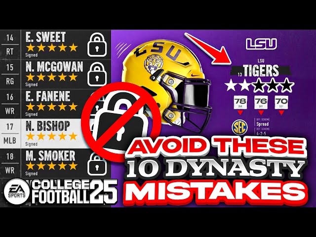 Do Not Make These 10 Mistakes in College Football 25 Dynasty Mode