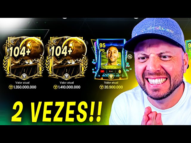 DUAS VEZES 104+ no PACK OPEN do NOVO EVENTO BOLA de OURO fc mobile 25!!!