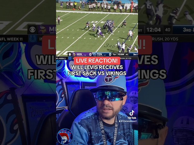 WILL LEVIS SACK #1 VS VIKINGS! TITAN ANDERSON REACTION! #Shorts #WillLevis #Titans #TennesseeTitans