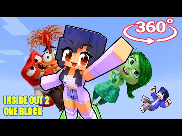 APHMAU & Friends On ONE INSIDE OUT BLOCK In Minecraft 360°!