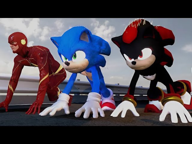 Sonic vs Shadow vs Flash Race Battle Animated Cartoon Part 1 2   Who is Faster The Hedgehog Fanmade