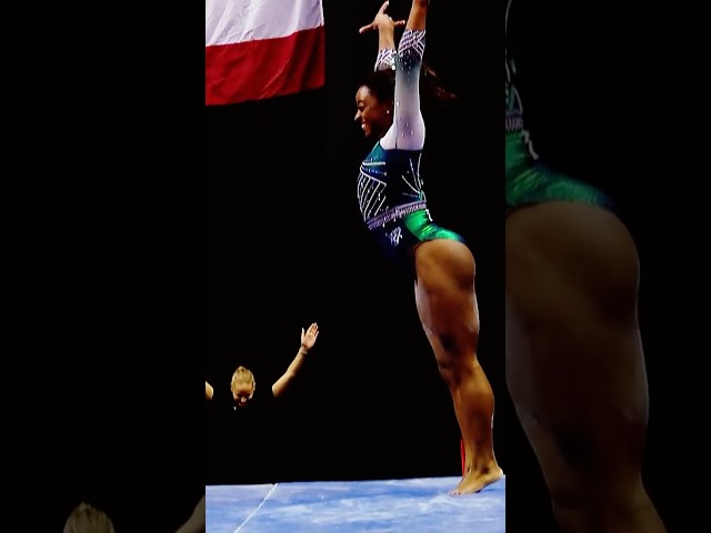 Simone Biles 🐐 electric double double debut #shorts