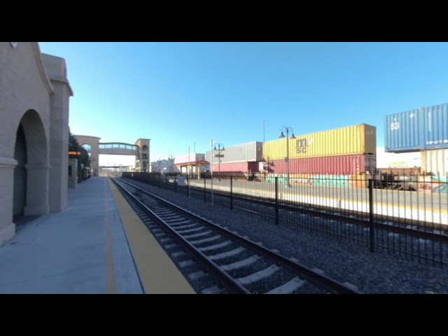 VR180 - BNSF Intermodal Freight Train Westbound in San Bernardino CA - January 18th 2021