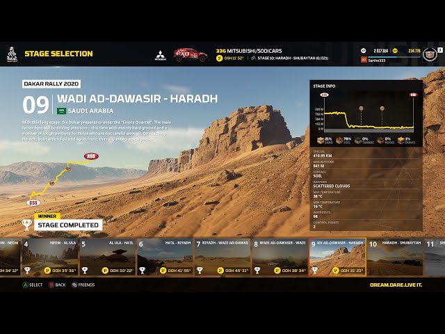 DAKAR DESERT RALLY - DAKAR RALLY 2020 Stage 09 Simulation mode