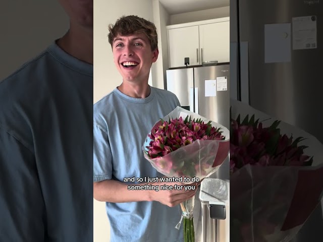 My Husband Gets His FIRST EVER Flowers and His Reaction is PRICELESS