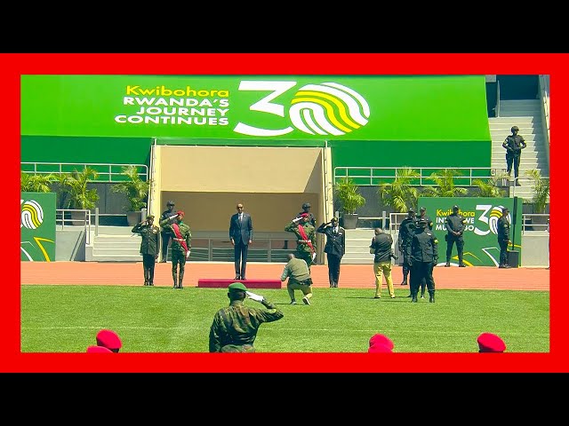 Arrival of President Kagame and First Lady at Amahoro Stadium for the Liberation Ceremony