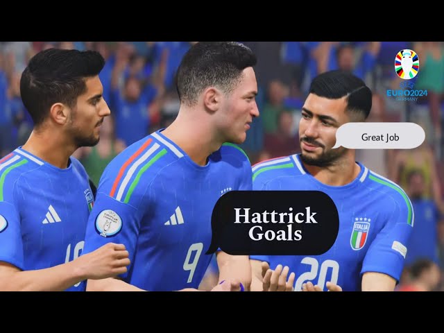 Scamacca Goals - Spain vs Italy Euro 2024 Full Match | EA Sports FC24 Game Play