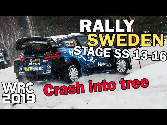 WRC Rally Sweden 2019! SS STAGE 13-16. DAY 3. Ford crash into tree!