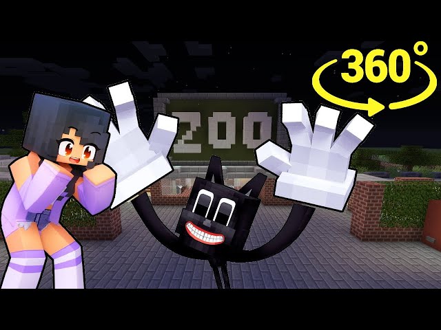 APHMAU Saving Friends from CARTOON CAT at the ZOO - Minecraft 360°